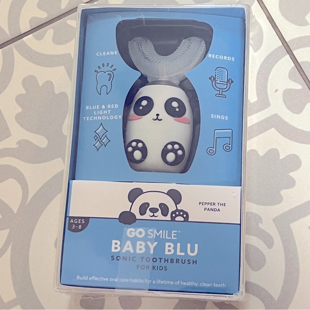NIB Go Smile Baby BLU Interactive Singing Kids Rechargeable Toothbrush - Panda